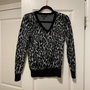 Banana Republic Animal Print V Neck Sweater